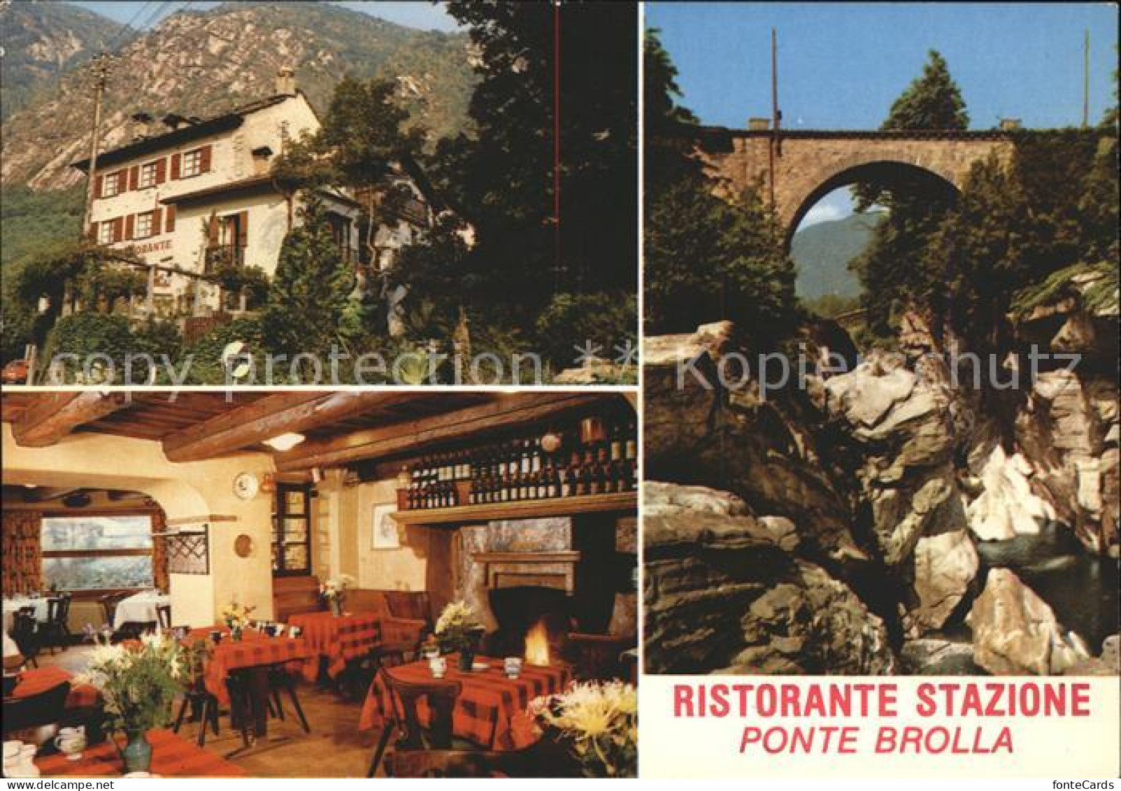 11891147 Ponte-Brolla Hotel Ristorante Stazione Gaststube Felsen Bruecke Tegna - Autres & Non Classés