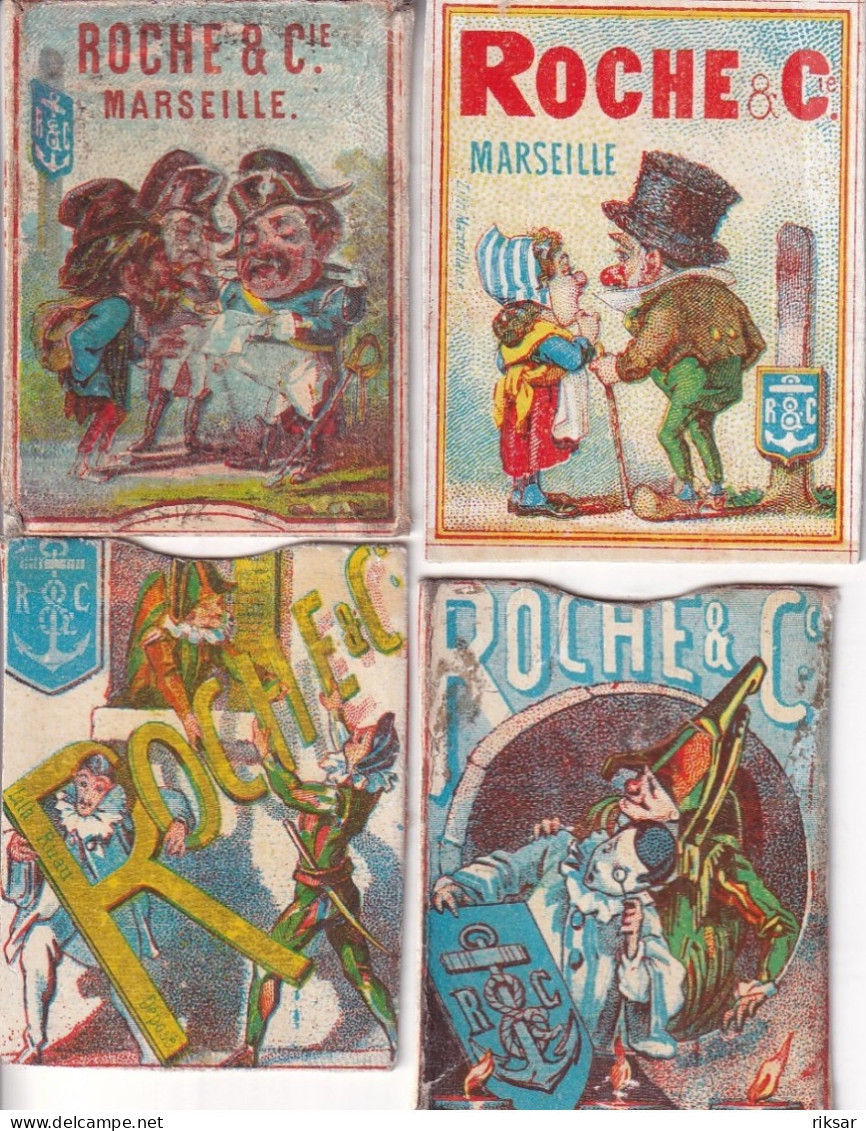 ETIQUETTE D ALLUMETTE CARTONNEE(ROCHE) MARSEILLE(4 PIECES) - Matchbox Labels