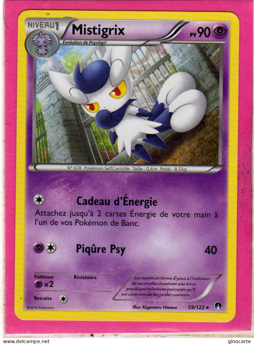 Carte Pokemon Francaise 2016 Xy Rupture Turbo 59/122 Mistigrix 90pv Occasion - XY