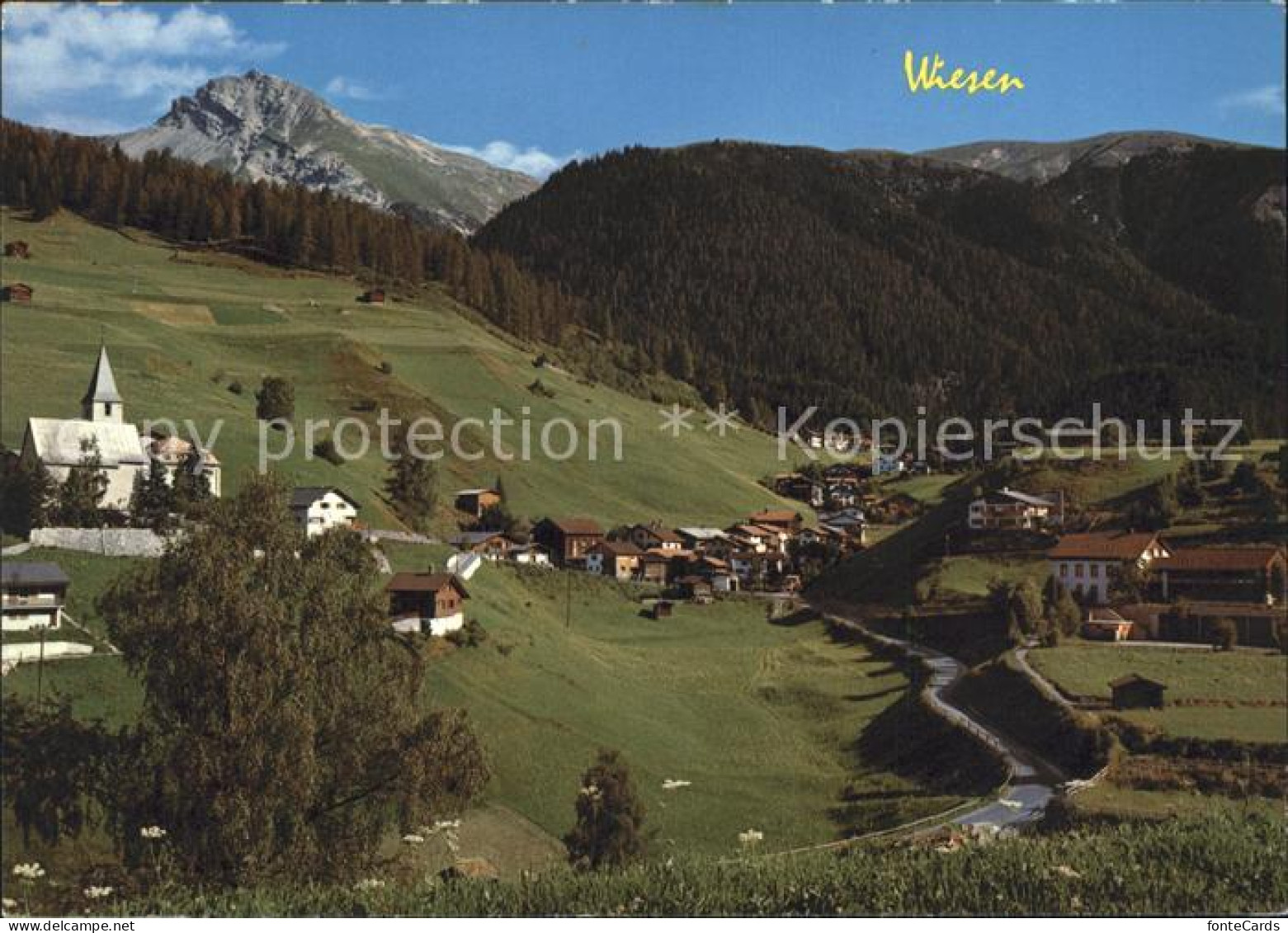 11890957 Wiesen Albula Mit Valbellahorn  - Autres & Non Classés