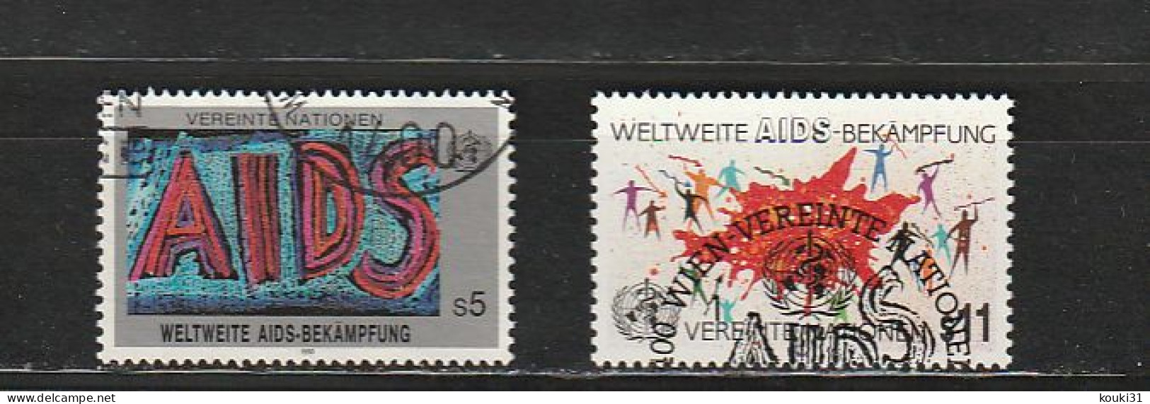 Nations Unies (Vienne) YT 104/5 Obl : SIDA - 1990 - Oblitérés
