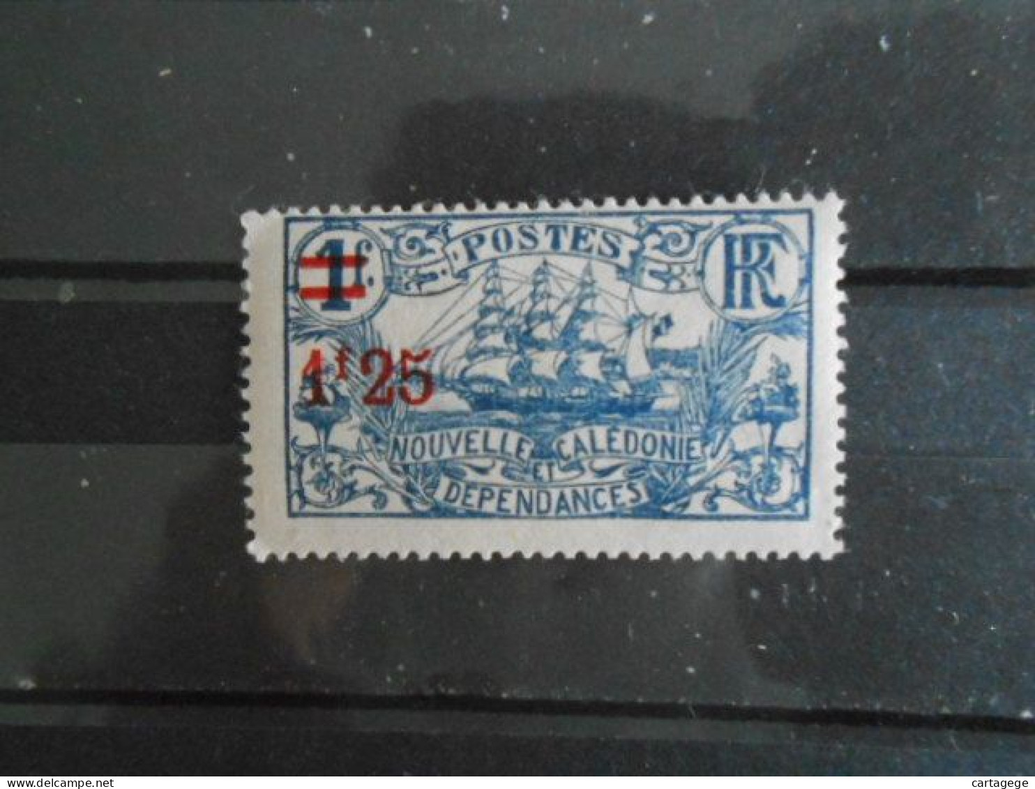 NOUVELLE-CALEDONIE YT 134 VOILIER  1f25 S.1f. Bleu* - Unused Stamps