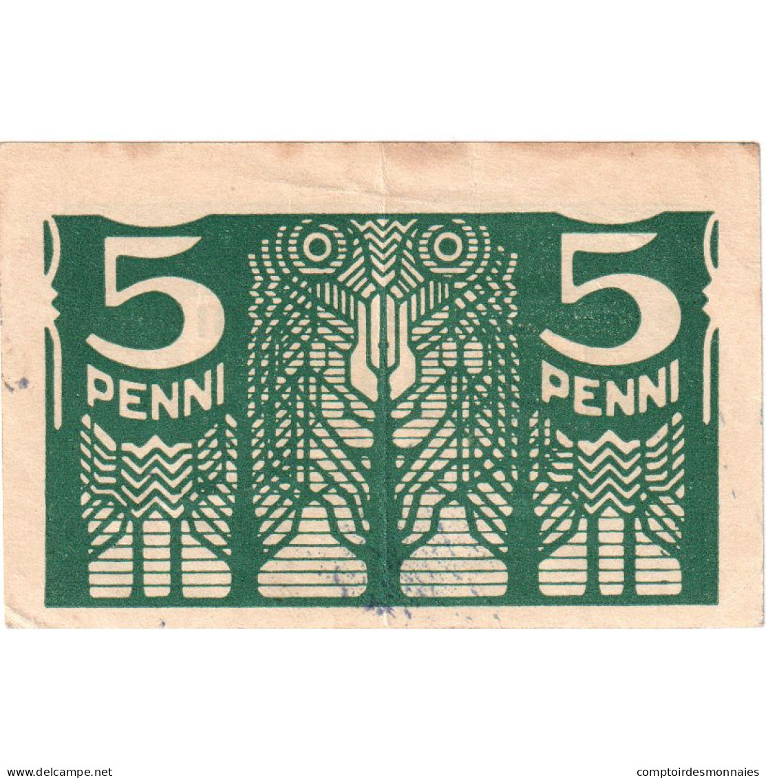 Estonie, 5 Penni, 1919-1920, Undated (1919), KM:39a, SUP+ - Estland