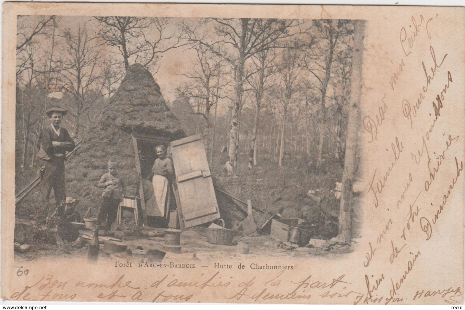 HAUTE MARNE - Forêt D'ARC En BARROIS - Hutte De Charbonnier  ( - Carte Pionnière / Timbre à Date De 1902 ) - Arc En Barrois