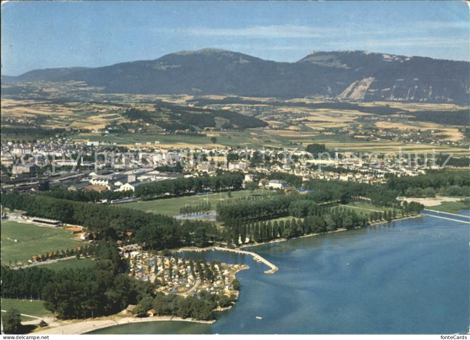 11889947 Yverdon VD Lac De Neuchatel Et Jura Vue Aerienne  - Andere & Zonder Classificatie