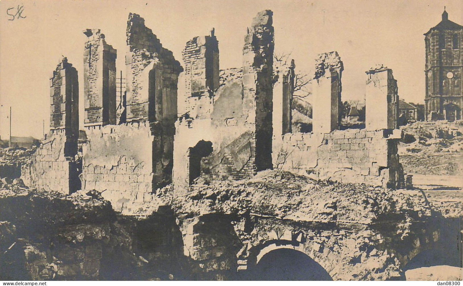 08 RETHEL LES RUINES A SITUER EGLISE SAINT NICOLAS EN HAUT A DROITE DE LA CARTE CARTE ALLEMANDE - Rethel