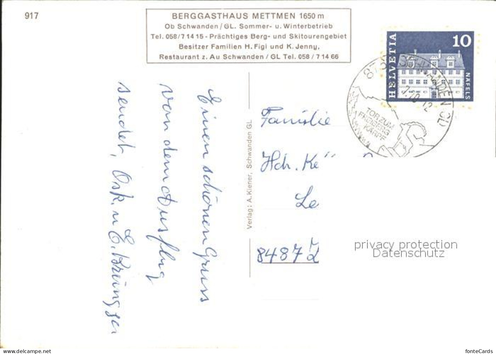 11889827 Schwanden GL Berggasthaus Mettmen Schwanden GL - Other & Unclassified