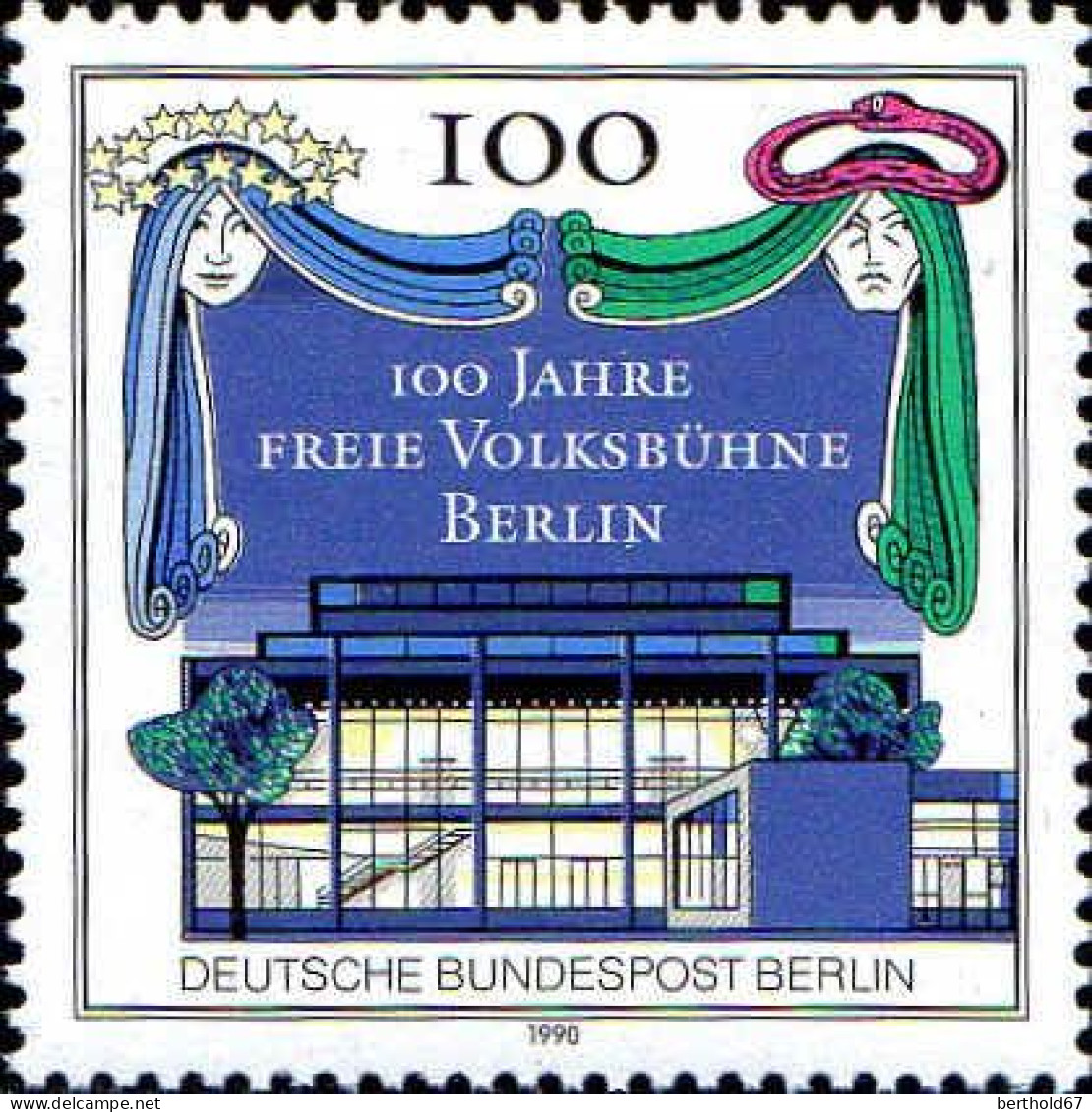 Berlin Poste N** Yv:827 Mi:866 100.Jahre Freie Volksbühne Berlin (Thème) - Theatre