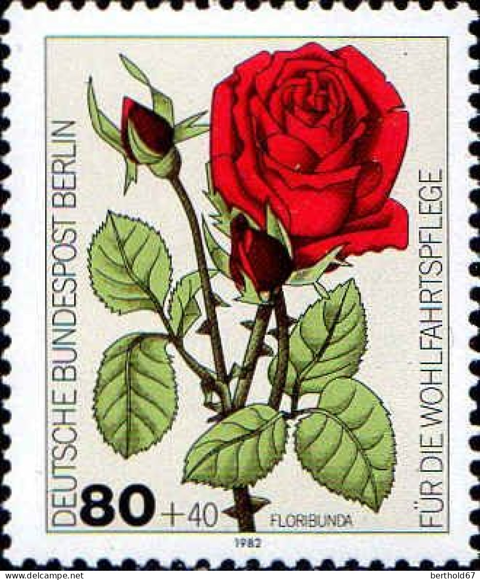 Berlin Poste N** Yv:643 Mi:682 Floribunda (Thème) - Roses