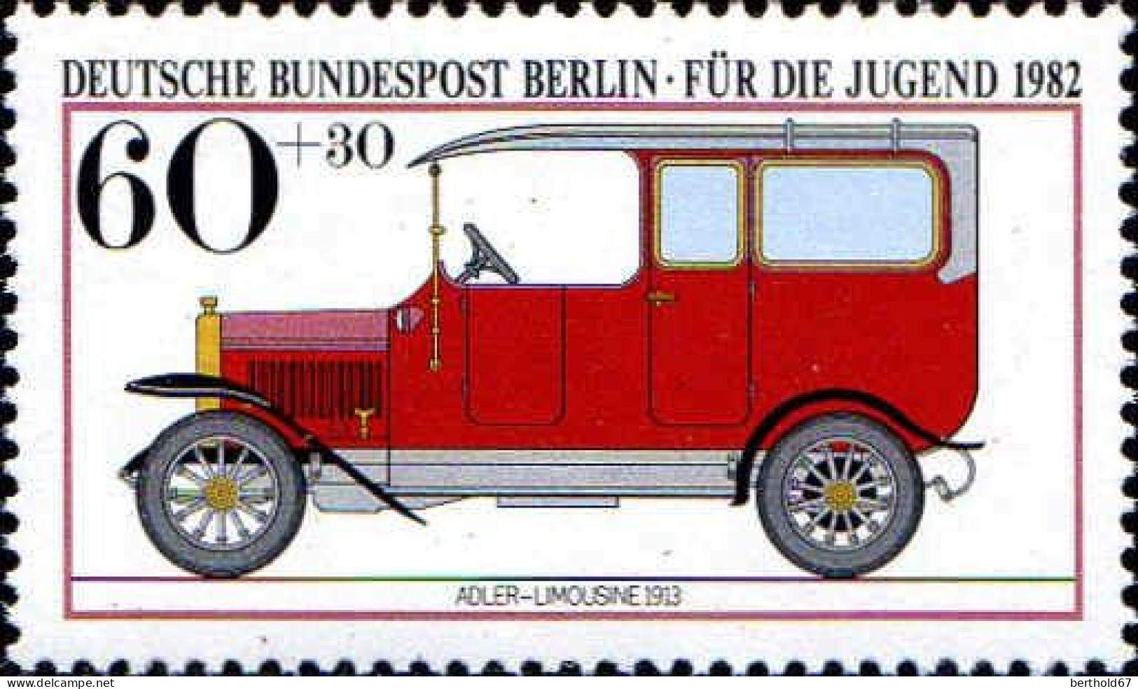 Berlin Poste N** Yv:623 Mi:662 Adler-Limousine 1913 (Thème) - Autos