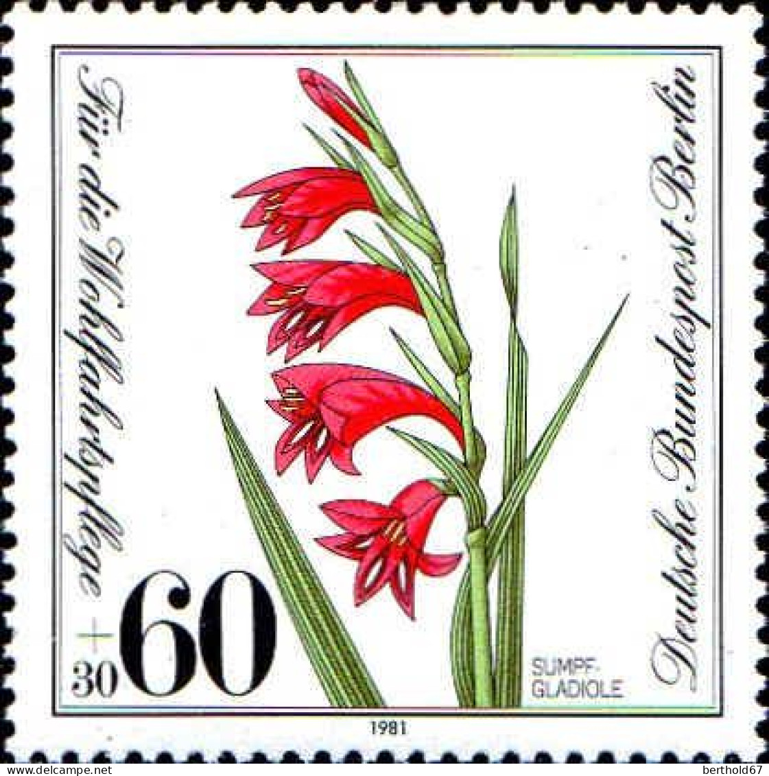 Berlin Poste N** Yv:613 Mi:652 Sumpf-Gladiole Gladiolus Palustris (Thème) - Autres & Non Classés