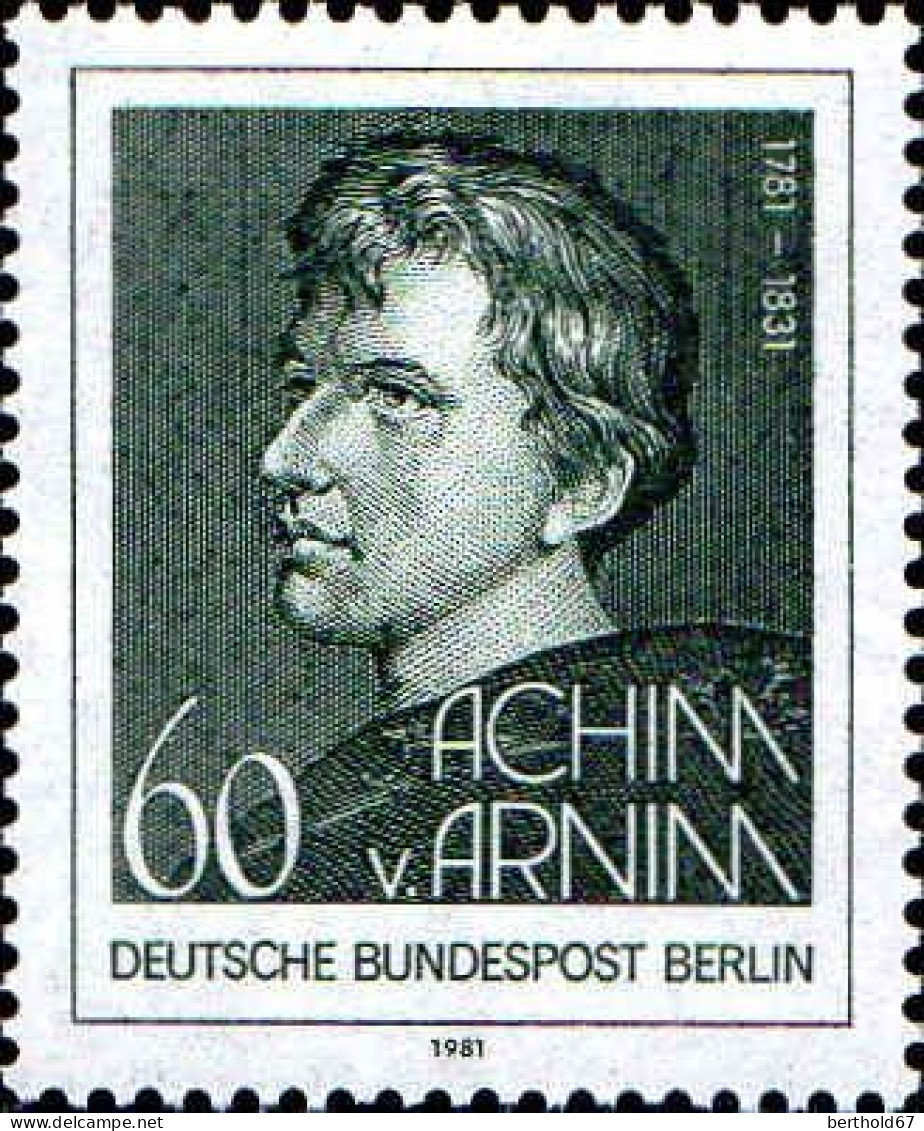 Berlin Poste N** Yv:598 Mi:637 Achim Von Arnim Romancier (Thème) - Schriftsteller