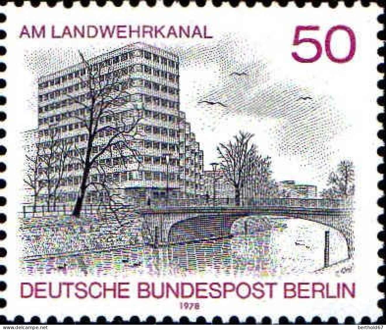 Berlin Poste N** Yv:545 Mi:579 Am Landwehrkanal (Thème) - Ponts