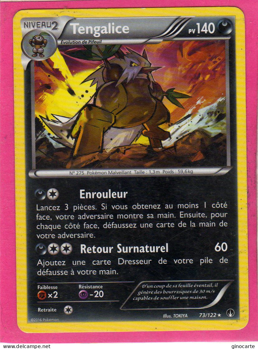 Carte Pokemon Francaise 2016 Xy Rupture Turbo 73/122 Tengalice 140pv Bon Etat - XY