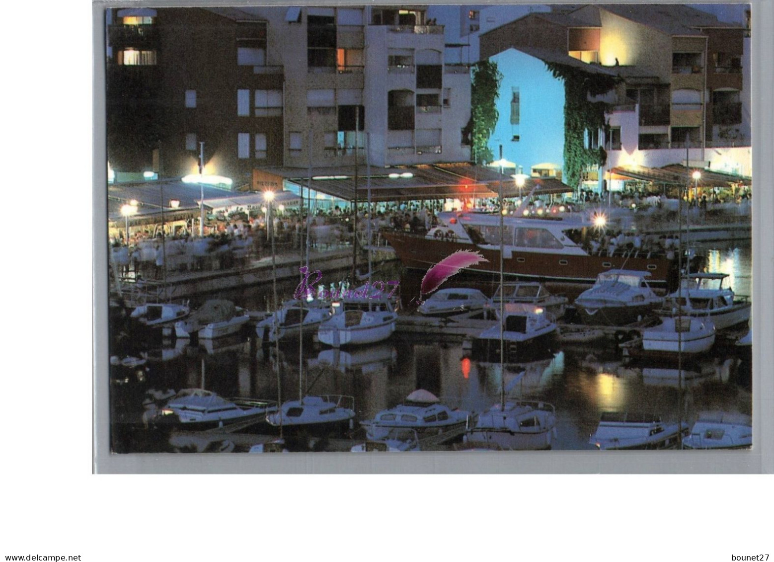 LE CAP D'AGDE 34 - Animation Nocturne Dans Le Port Bateau 1982 - Agde