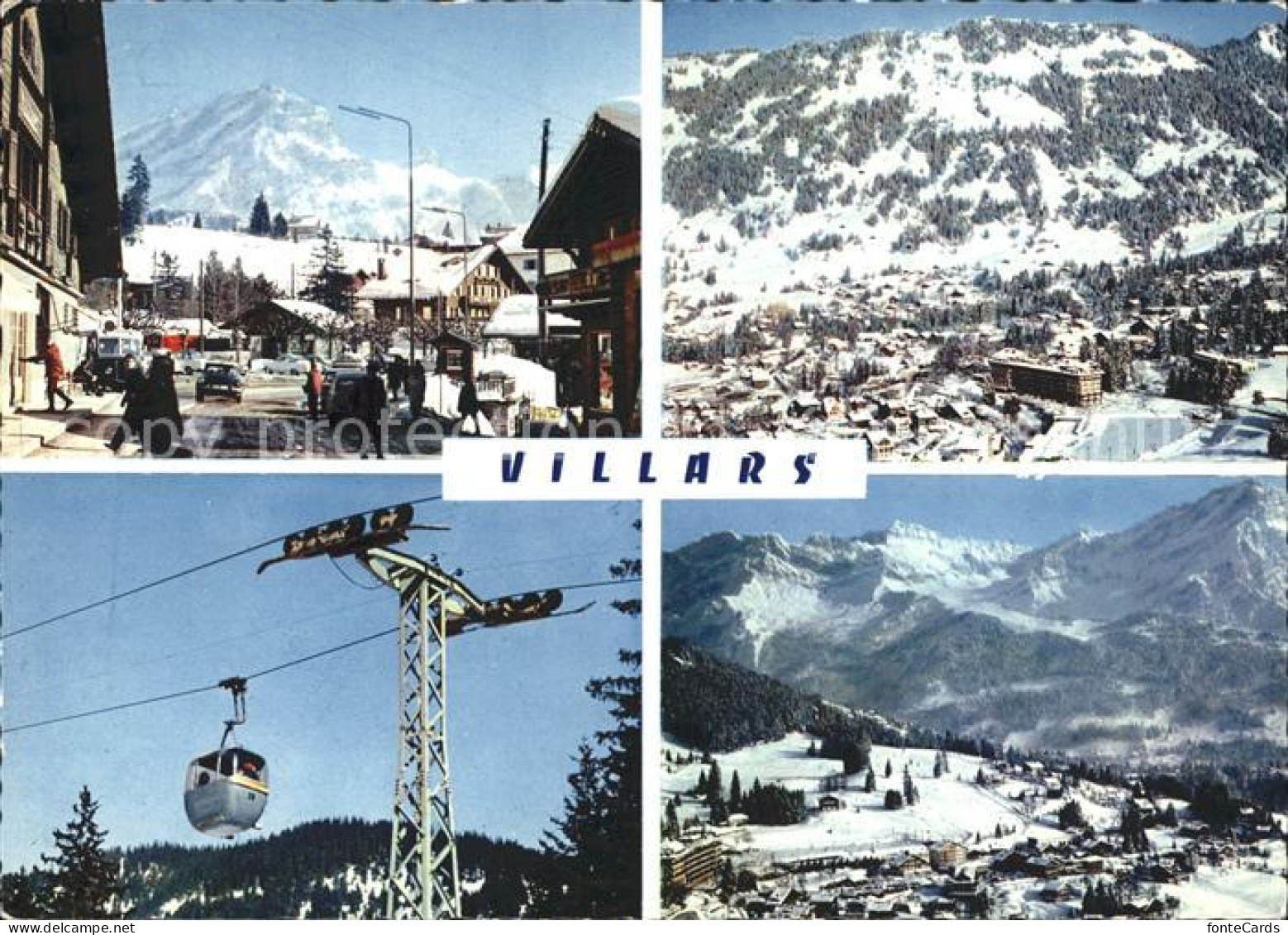 11889787 Villars Chesieres Dorfpartie Panorama Gondelbahn Villars Chesieres - Sonstige & Ohne Zuordnung