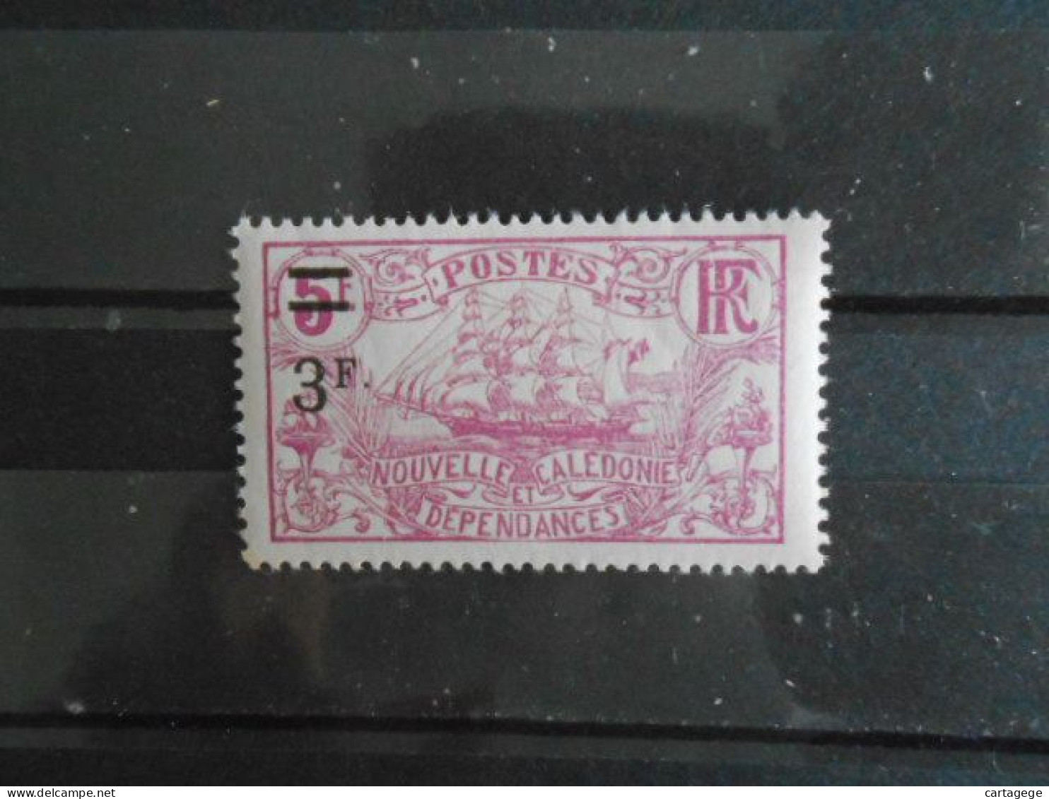 NOUVELLE-CALEDONIE YT 136 VOILIER  3f S. 5f. Lilas-rose* - Unused Stamps