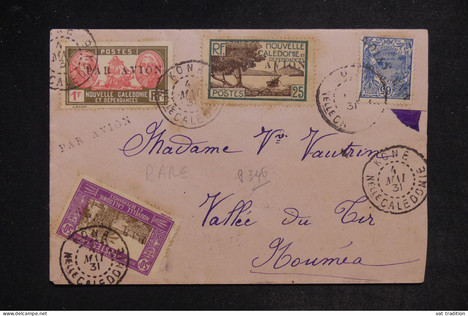 NOUVELLE CALÉDONIE -  Enveloppe De Kone Pour Nouméa En 1931 Par Avion  - L 152458 - Storia Postale