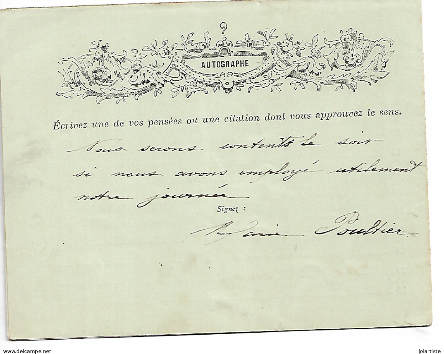 Epernay (51) Mes Confidences 1882 De Eugenie POULTIER De  8 Pages Et Autographe Clas 5 N0174 - Sonstige & Ohne Zuordnung