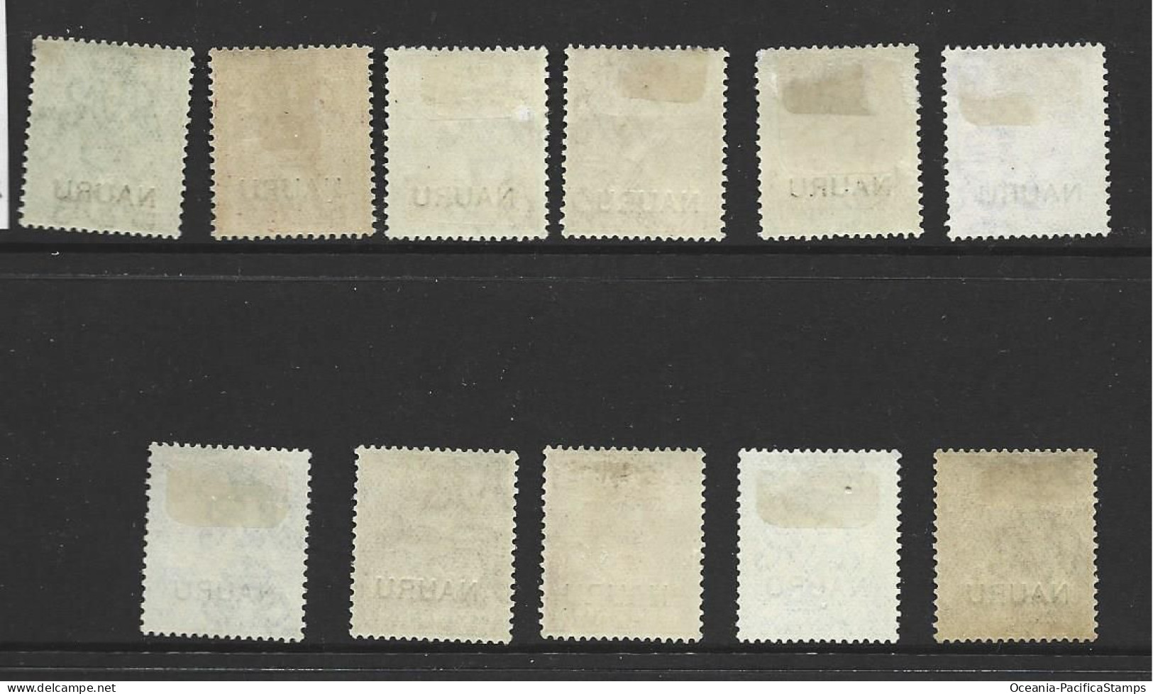 Nauru 1916 - 1923 Overprints At Base On KGV Set Of 11 To 1 Shilling FM , Several Are Mint No Gum - Nauru