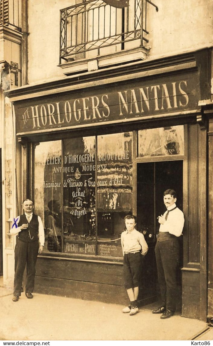 Nantes * RARE Carte Photo * Aux Horlogers Nantais * Commerce Horlogerie Horloger * Commerce Magasin - Nantes