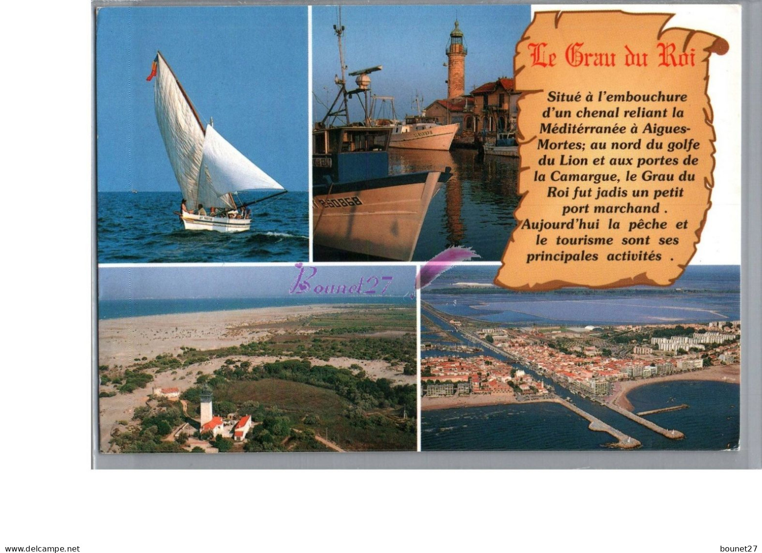 LE GRAU DU ROI 30 - Le Port De Pêche Bateau Voilier Phare Parchemin Histoire De La Ville - Le Grau-du-Roi