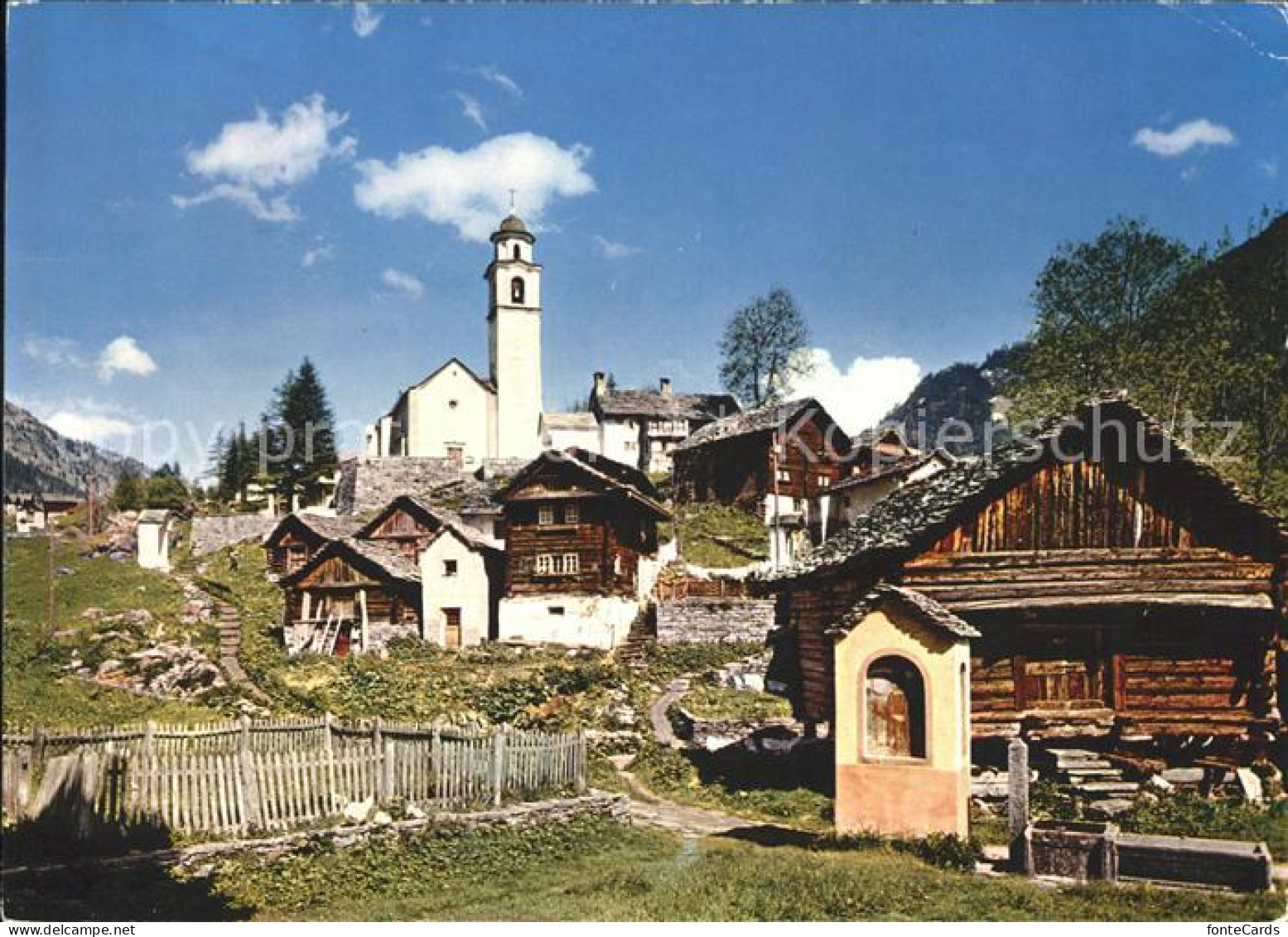 11886487 Bosco Gurin Dorfpartie Mit Kirche Bosco/Gurin - Altri & Non Classificati