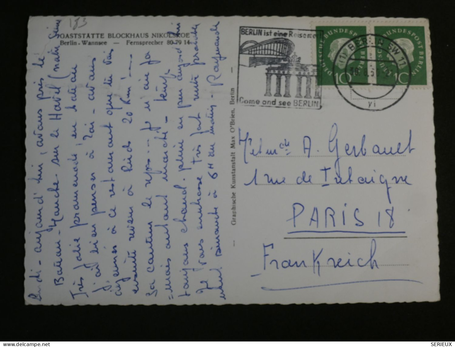 DO16  ALLEMAGNE CARTE  1969 A PARIS   FRANCE     +AFF. INTERESSANT+ +++++ - Lettres & Documents