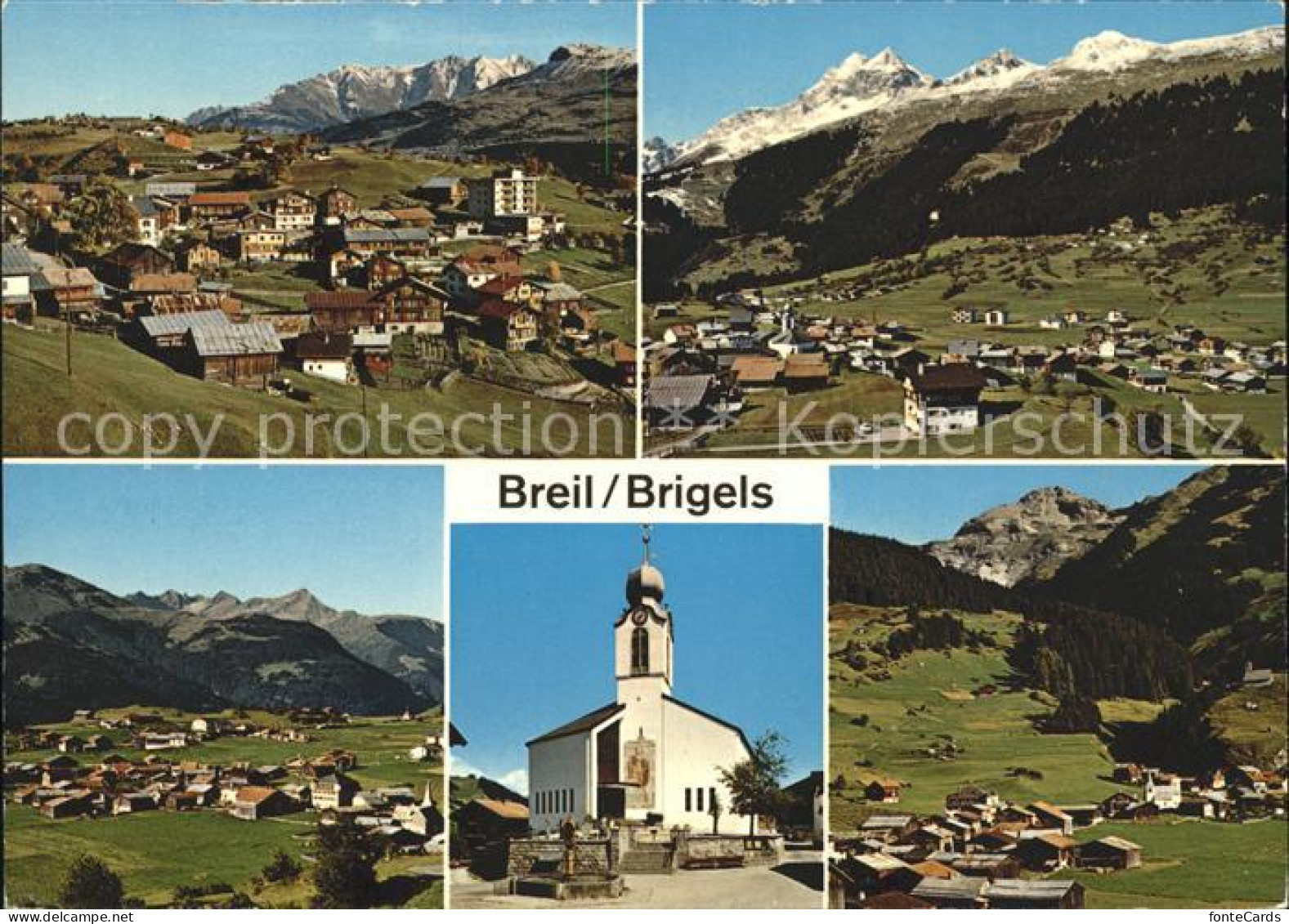 11886167 Brigels Orts Und Teilansichten Kirche Breil - Autres & Non Classés
