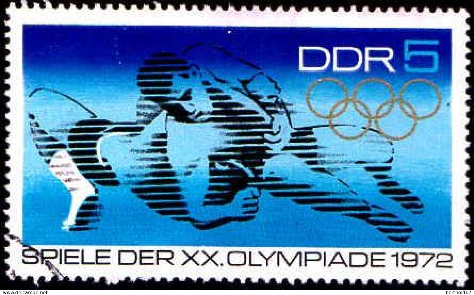 Rda Poste Obl Yv:1440 Mi:1753 Spiele Der XX.Olympiade Munich Lutte (cachet Rond) - Oblitérés