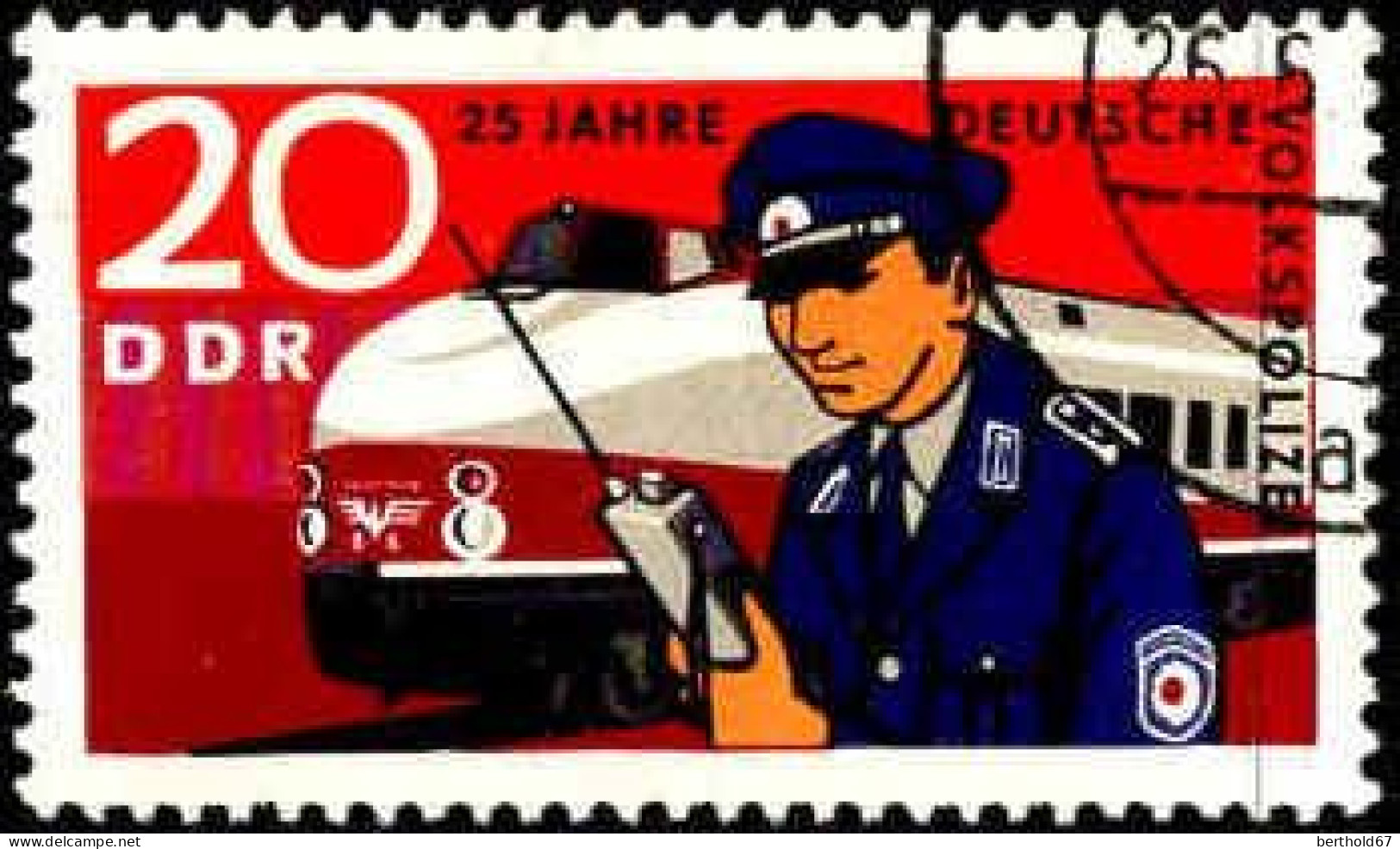 Rda Poste Obl Yv:1295 Mi:1582 25 Jahre Deutsche Volkspolizei (TB Cachet Rond) - Used Stamps