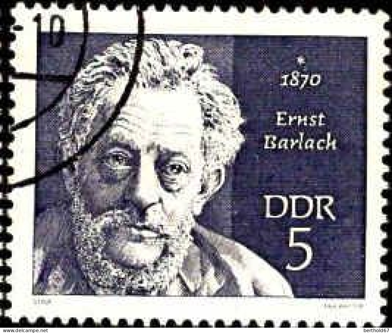Rda Poste Obl Yv:1228 Mi:1534 Ernst Barlach Sculpteur (Beau Cachet Rond) - Used Stamps