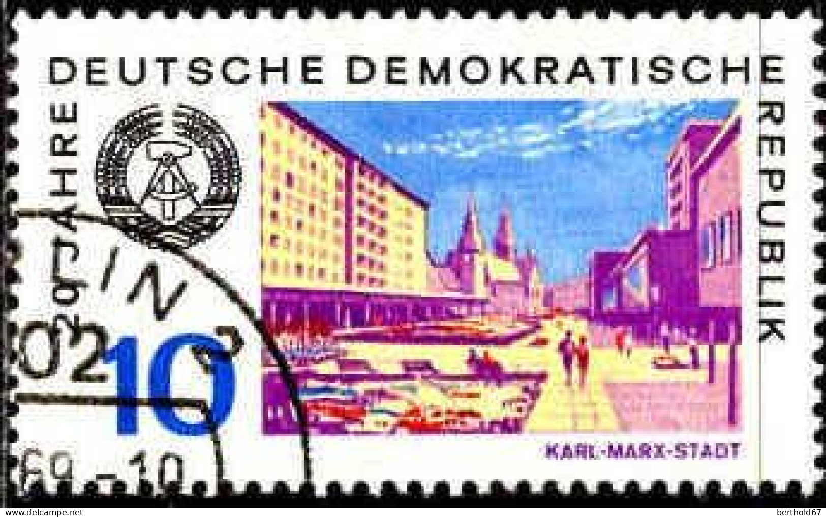 Rda Poste Obl Yv:1200 Mi:1505 Karl-Marx-Stadt (Beau Cachet Rond) - Used Stamps