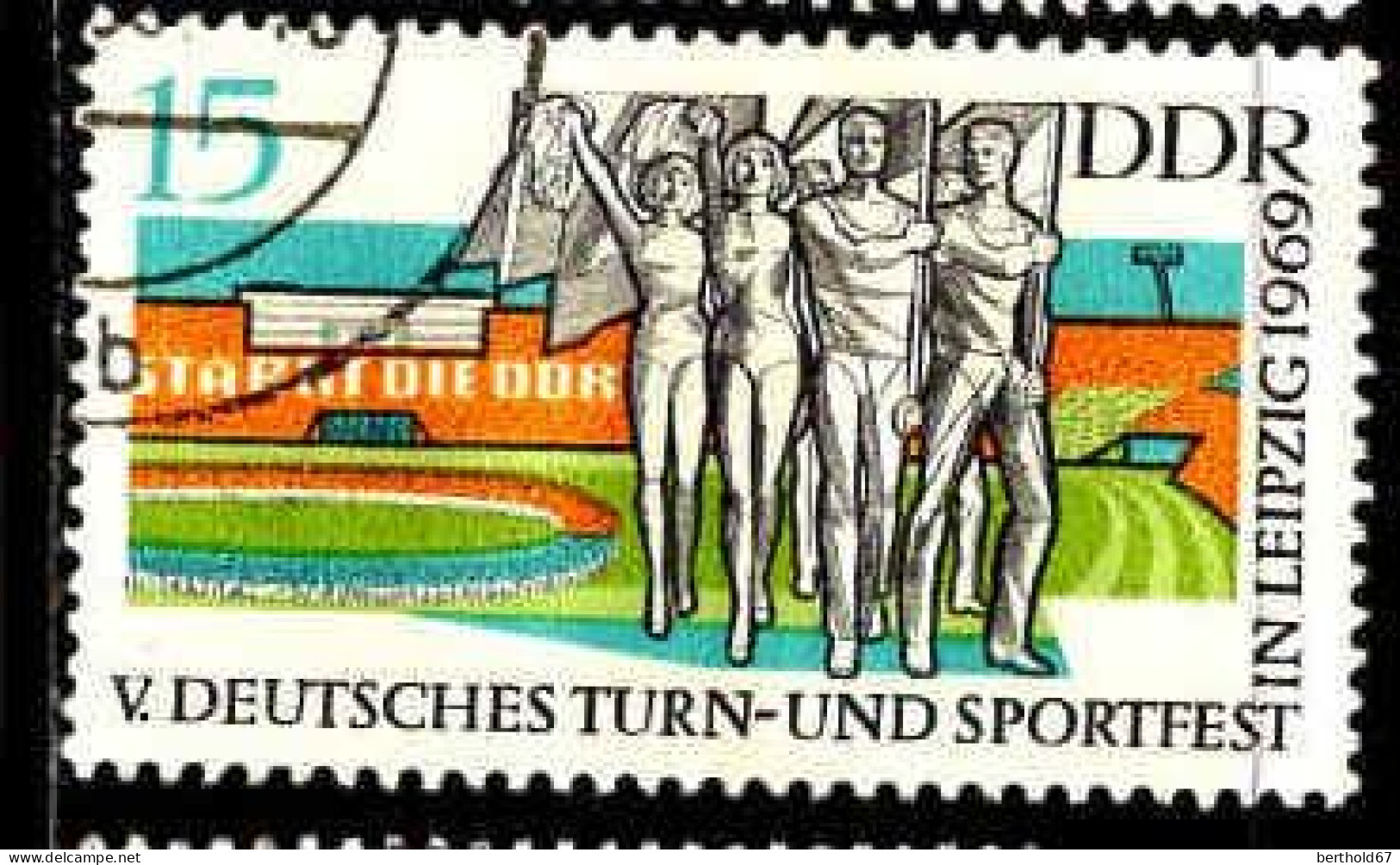 Rda Poste Obl Yv:1181 Mi:1485 V.Deutsche Turn-und Sportfest In Leipzig (Beau Cachet Rond) - Used Stamps