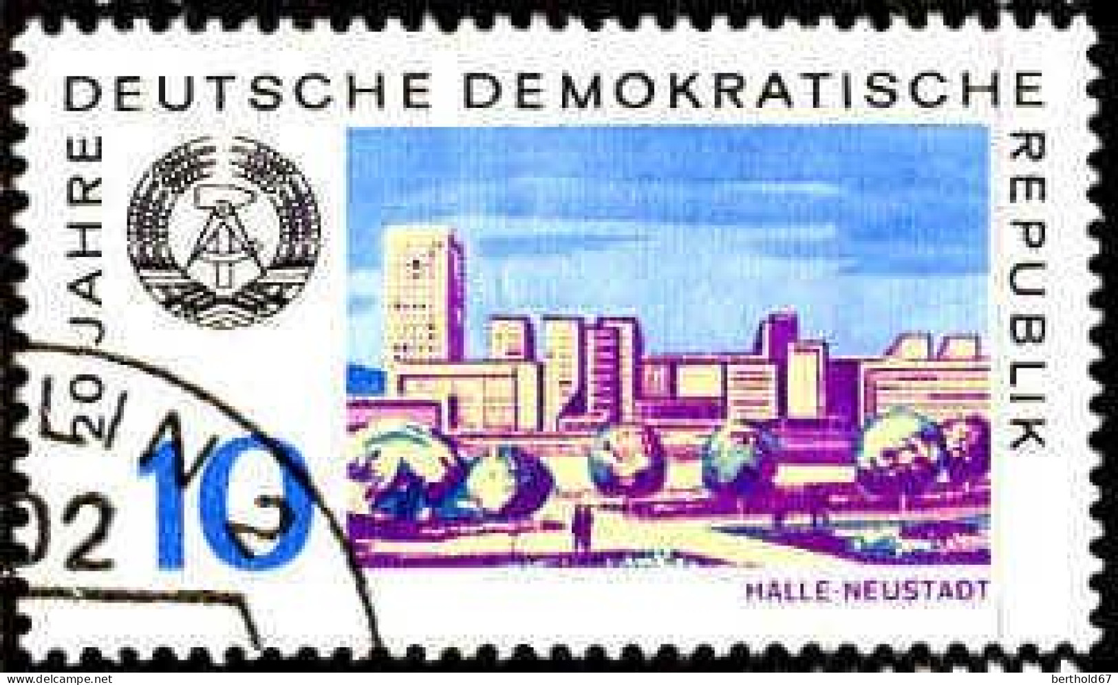 Rda Poste Obl Yv:1196 Mi:1499 Halle-Neustadt (Beau Cachet Rond) - Used Stamps
