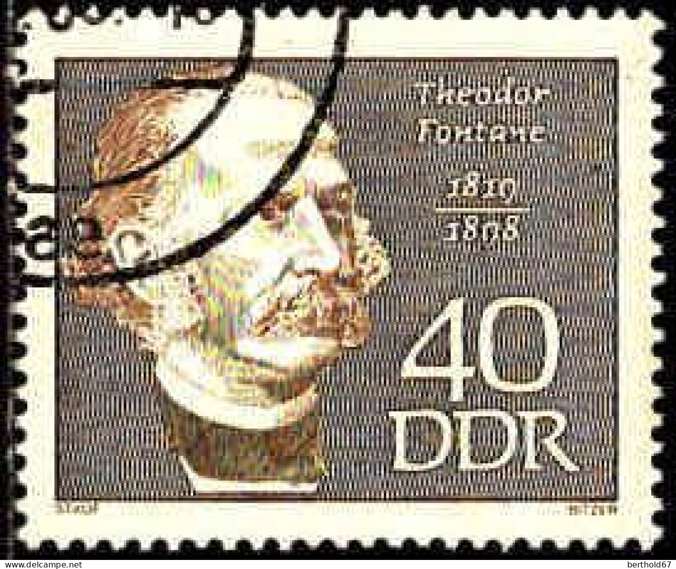 Rda Poste Obl Yv:1139 Mi:1443 Theodor Fontane Ecrivain Allemand (Beau Cachet Rond) - Used Stamps