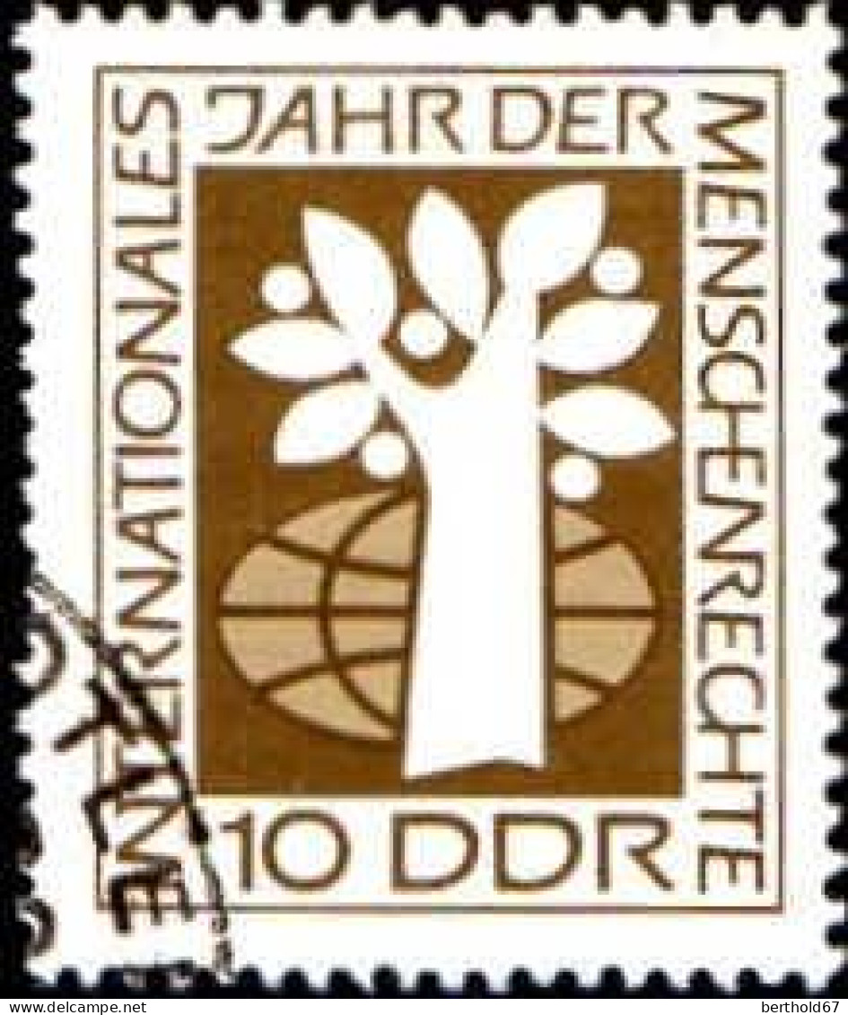 Rda Poste Obl Yv:1066 Mi:1369 Internationales Jahr Der Menschenrechte (Beau Cachet Rond) - Used Stamps