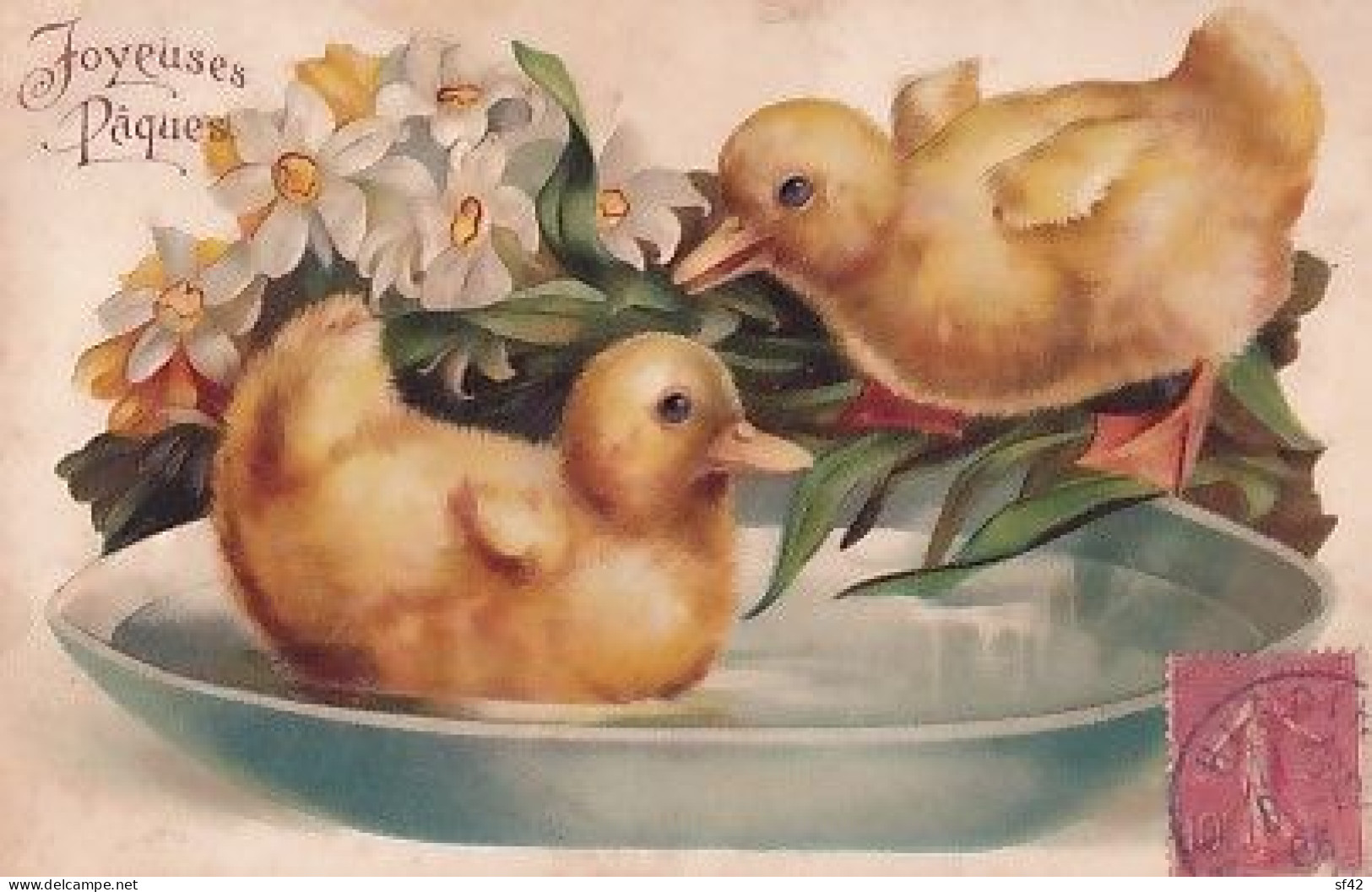 LES 2 PETITS CANARDS     CARTE EN RELIEF - Ostern