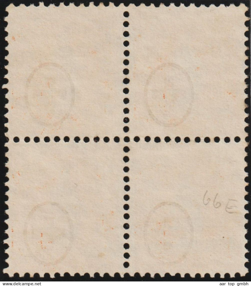 Schweiz Stehende Helvetia ~1900 20 Rp. SBK#66E 4-er-Block Gitterraute - Used Stamps
