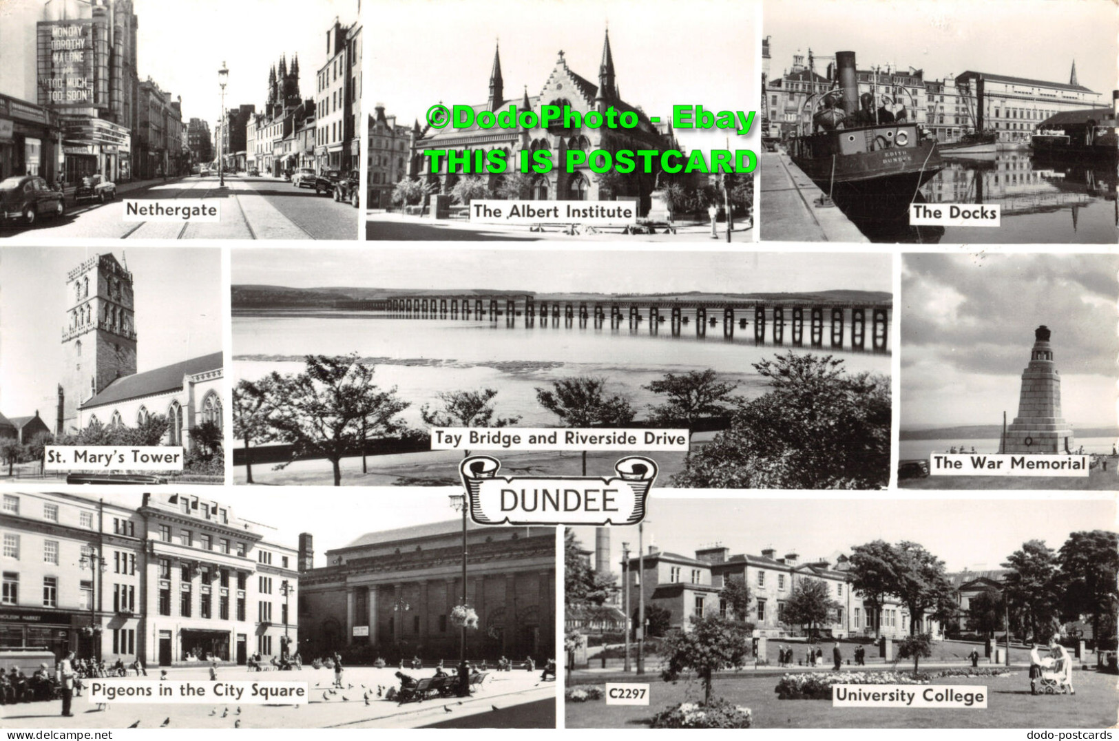 R417545 Dundee. St. Mary Tower. The Docks. RP. Multi View. 1964 - World