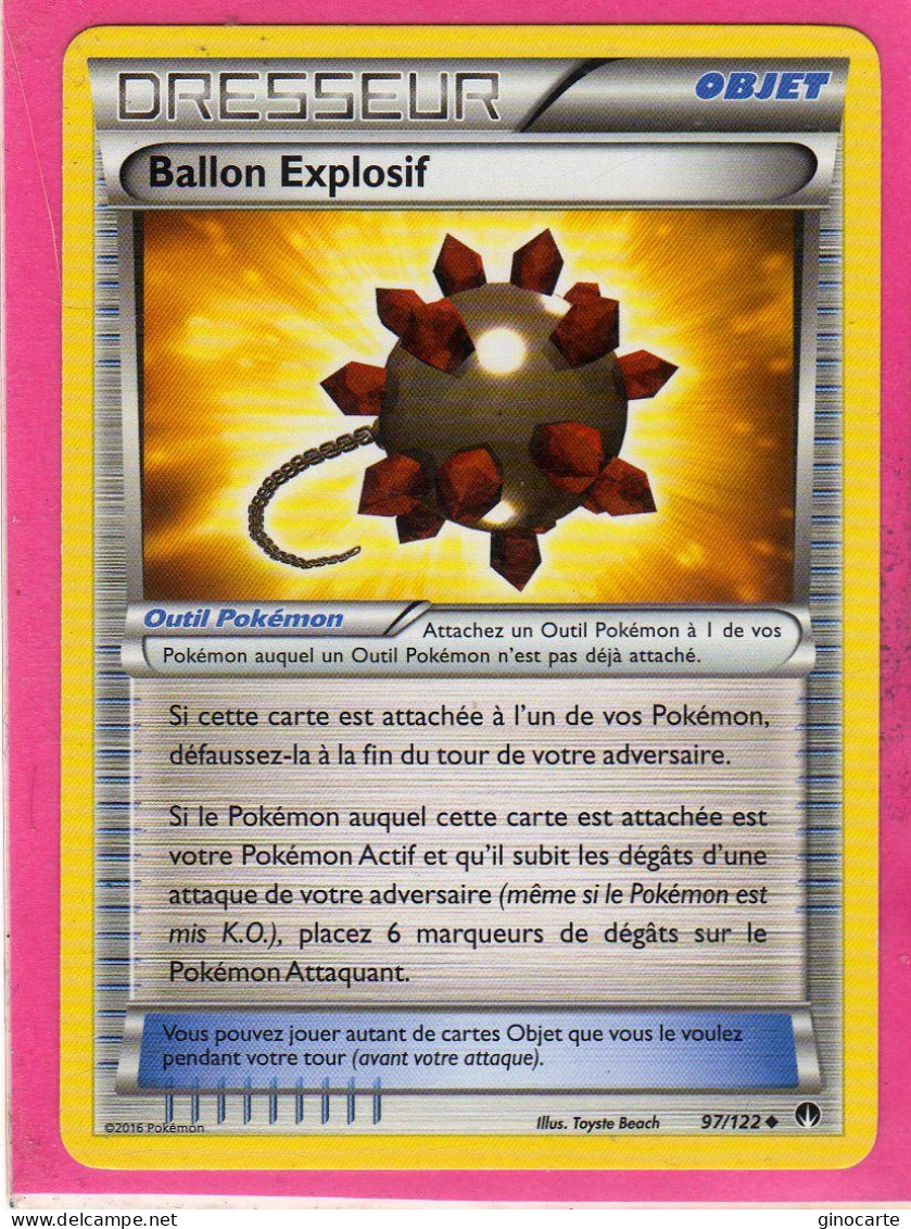Carte Pokemon Francaise 2016 Xy Rupture Turbo 97/122 Ballon Explosif Neuve - XY