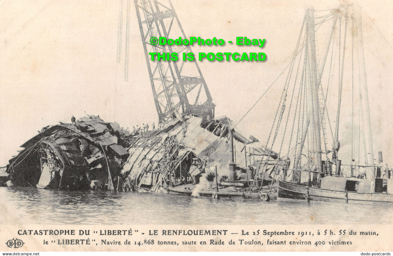 R417550 Catastrophe Du Liberte. Le Renflouement. E. Le Deley - Wereld