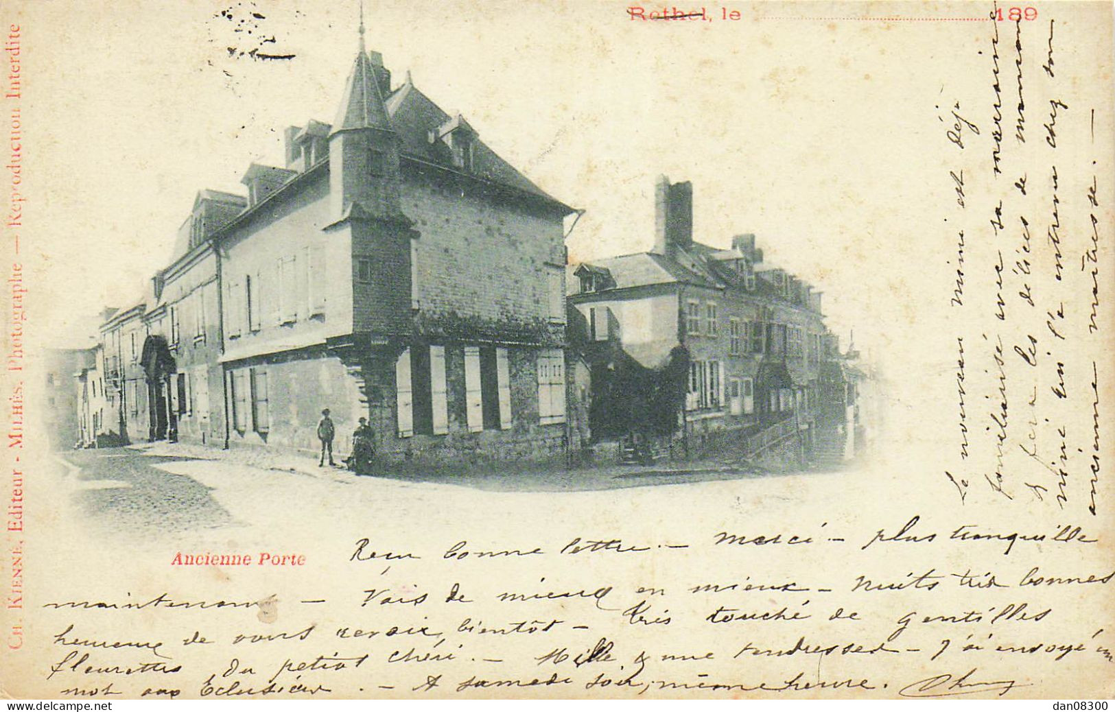 08 RETHEL ANCIENNE PORTE CARTE AVANT 1900 - Rethel