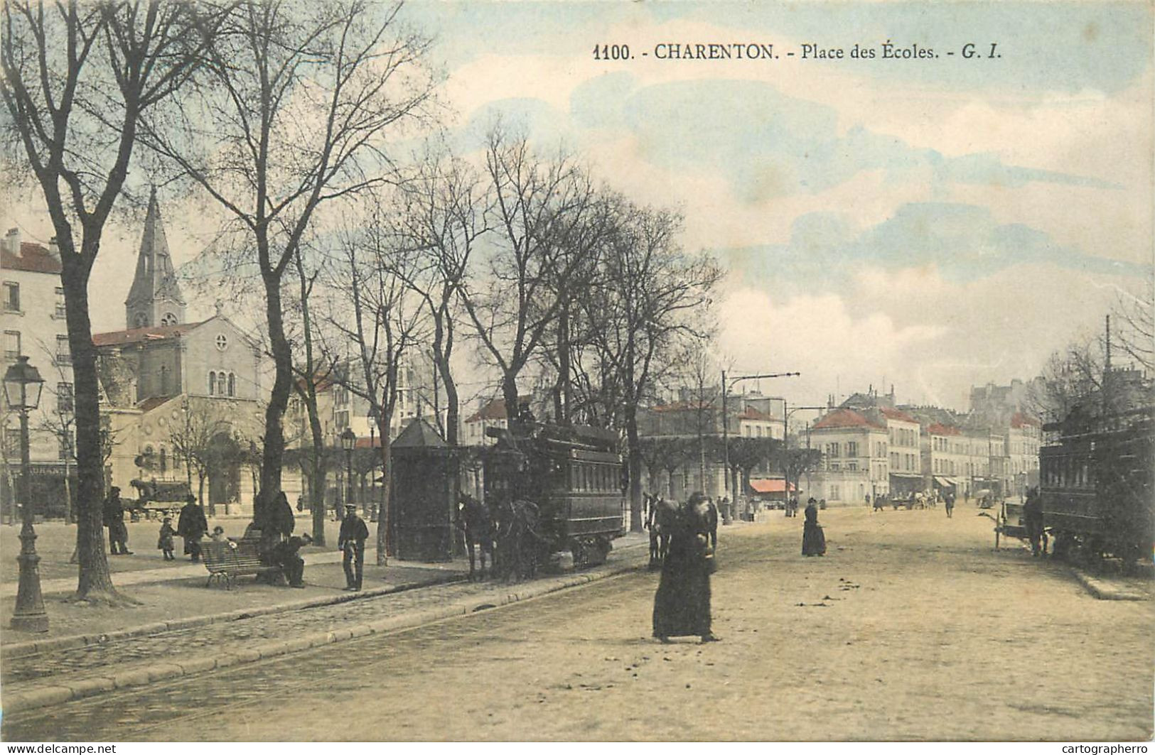 CHARENTON Place Des Ecoles Horses Tramway - Charenton Le Pont