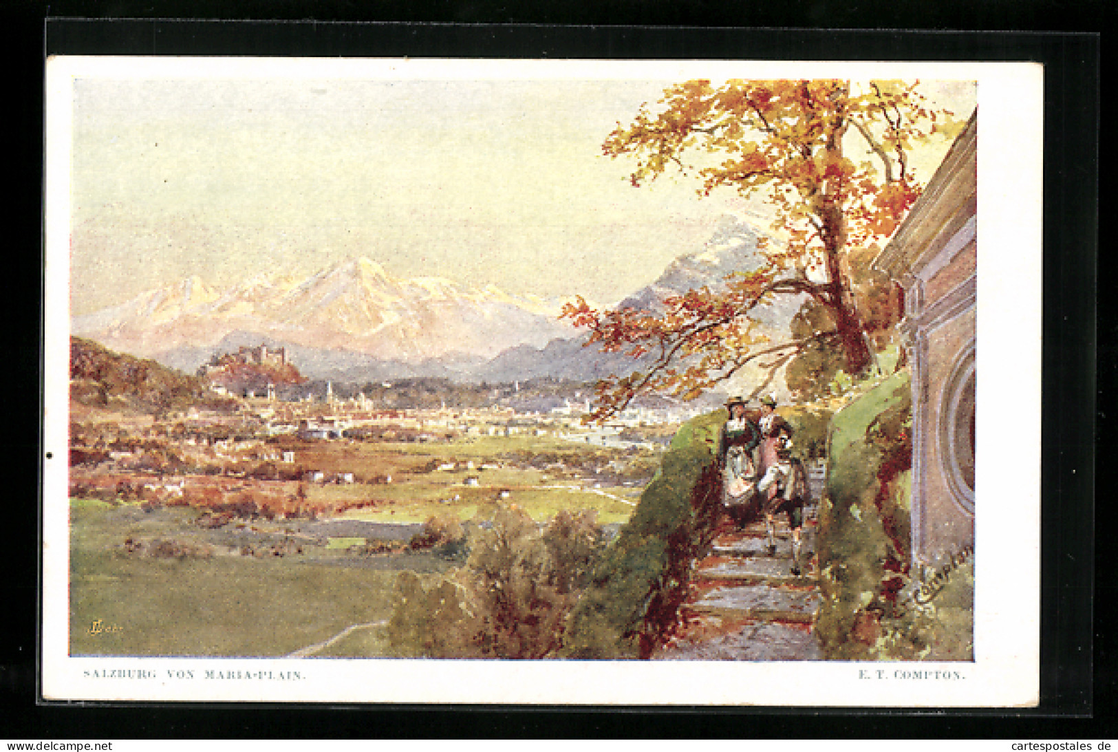 Künstler-AK Edward Theodore Compton: Salzburg, Ansicht Von Maria-Plain  - Compton, E.T.