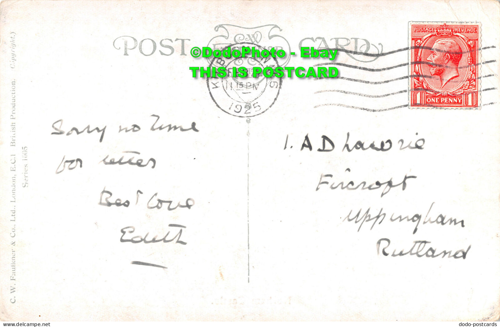 R417583 Norham Castle. C. W. Faulkner. Series. 1005. 1925 - Wereld