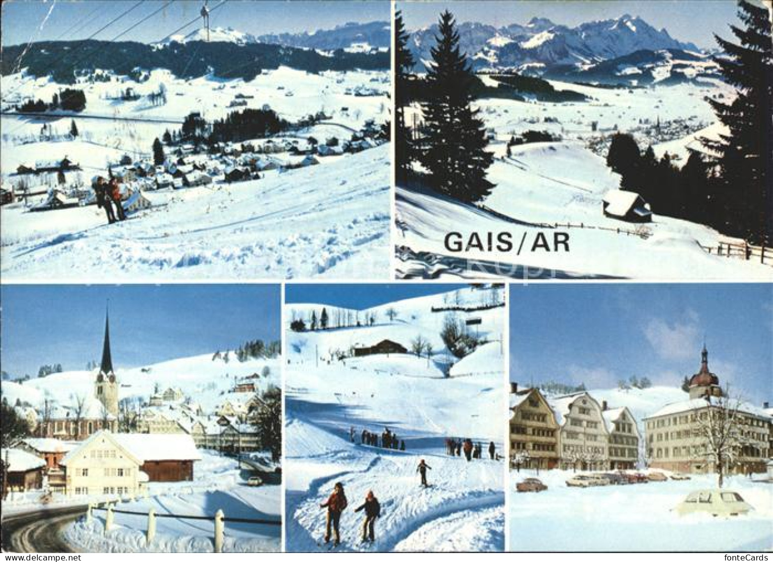 11880267 Gais AR Mit Skilift Und Saentiskette Teilansichten Gais - Autres & Non Classés