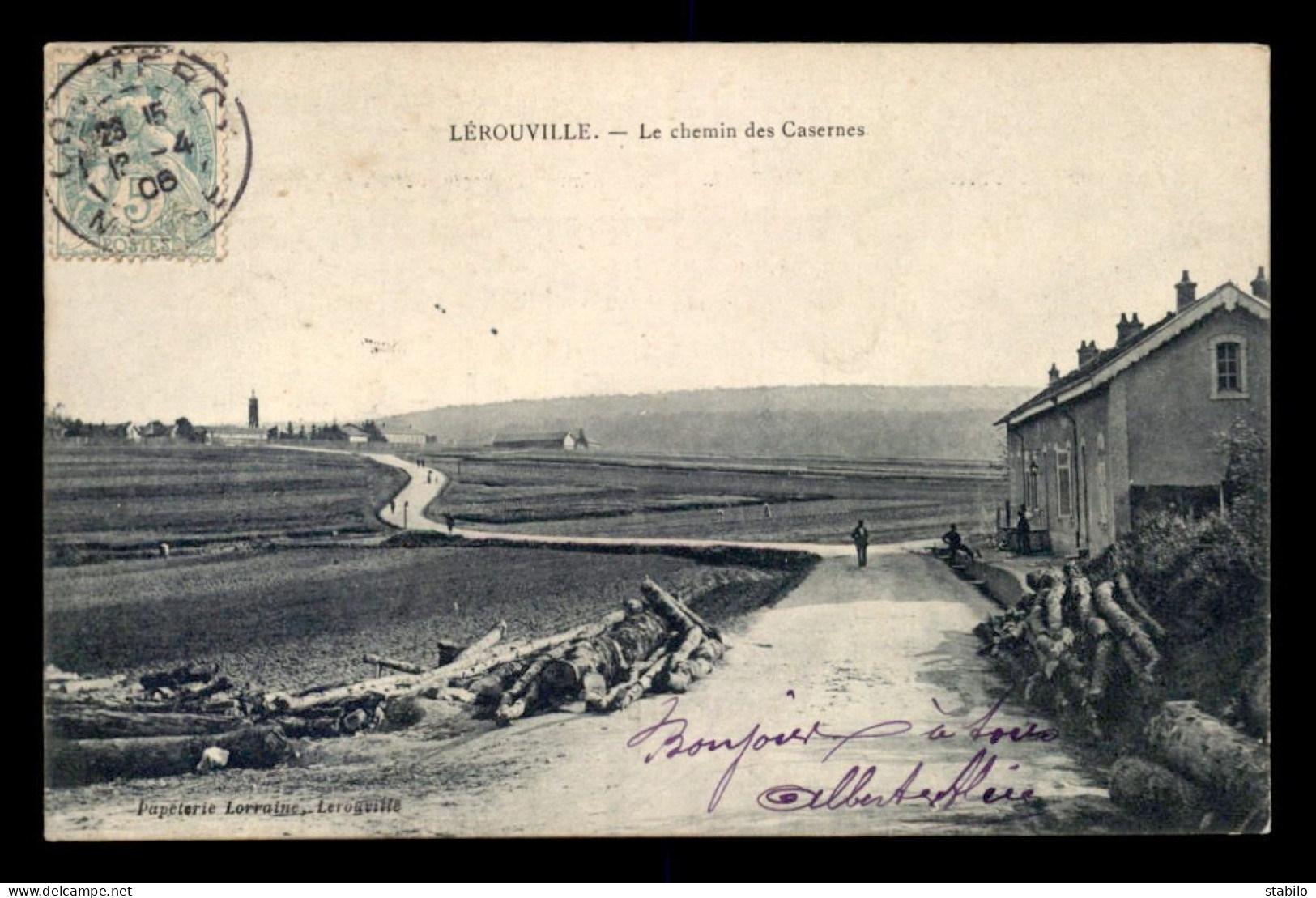 55 - LEROUVILLE - LE CHEMIN DES CASERNES - EDITEUR PAPETERIE LORRAINE - Lerouville