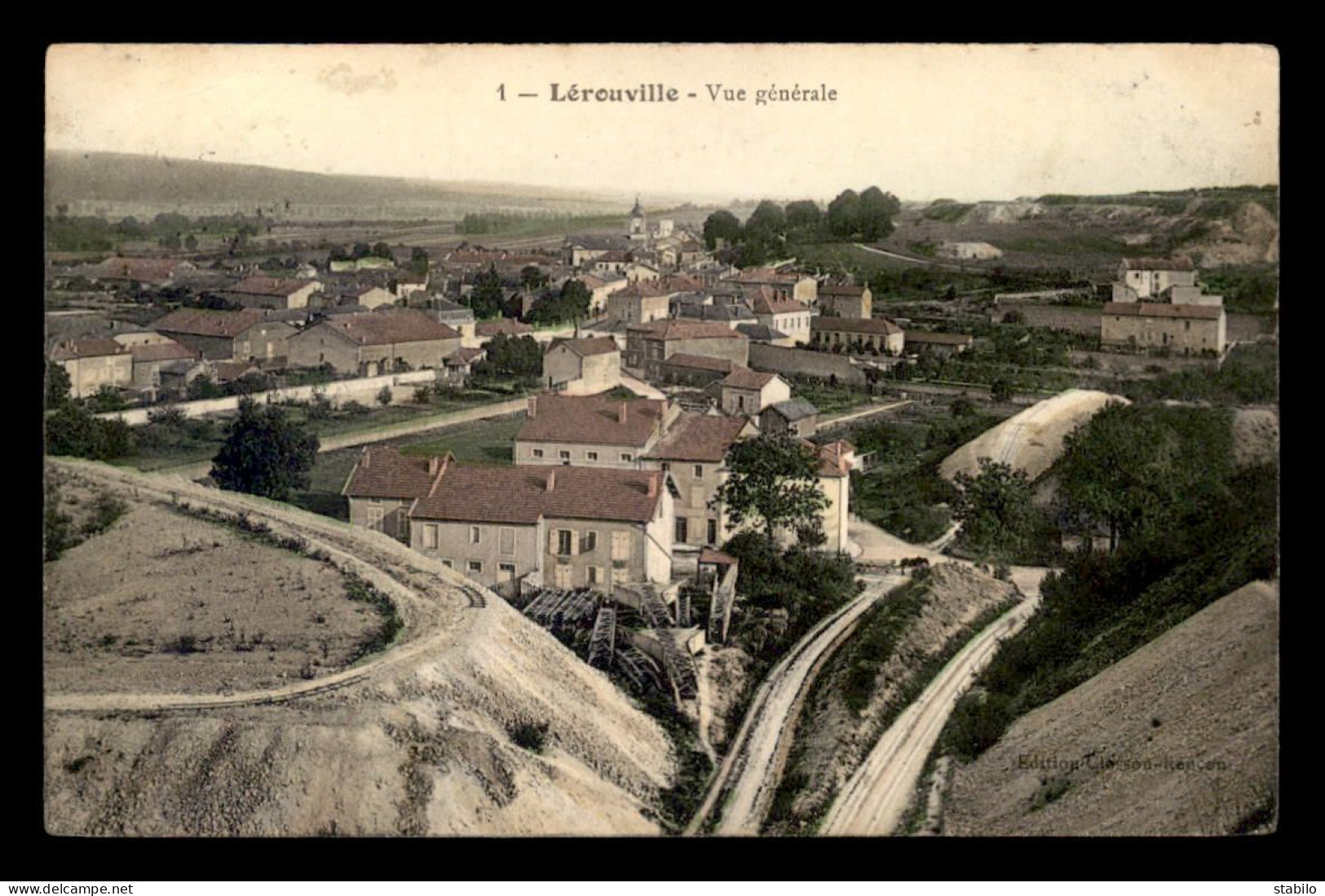 55 - LEROUVILLE - VUE GENERALE -  CARTE COLORISEE - Lerouville