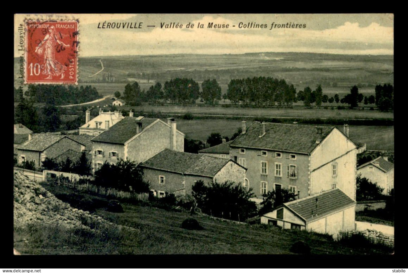 55 - LEROUVILLE - VALLEE DE LA MEUSE - COLLINES FRONTIERES - CARTE GLACEE - EDITEUR PAPETERIE LORRAINE - Lerouville